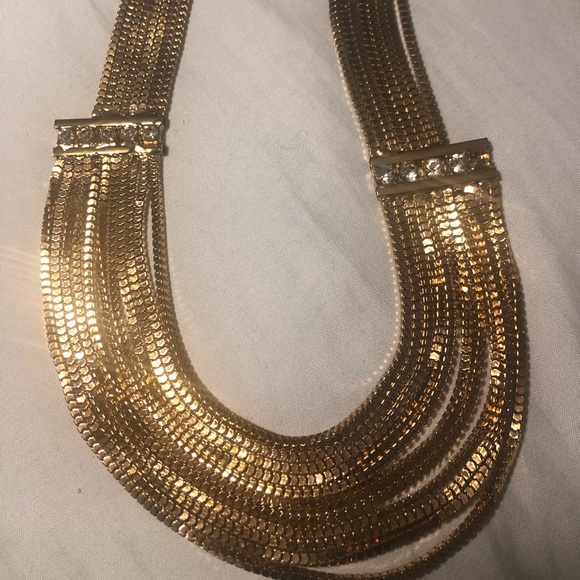 Gold colored necklace with stones - Picture 1 of 4